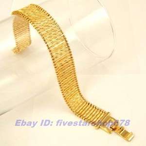   14mm20g UNCANNY 18K YELLOW GOLD GP BRACELET SOLID FILL GEP CHAIN LINK