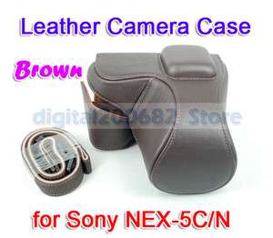 New brown Leather Camera Case Pouch Cover f SONY NEX 5C NEX 5N NEX5 18 