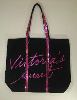 Victorias Secret Sequin & Sparkle Canvas Bag 17x14x5  