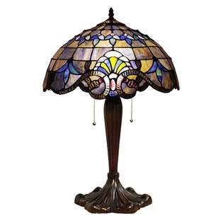 Chloe Lighting Tiffany Style Blue Victorian Table Lamp 