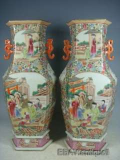 beautiful chinese gilded rose medallion porcelain vases  