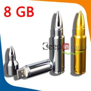 8GB Metal Bullet Shape USB Flash Memory Stick Drive 8 G  