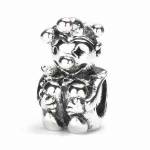 Moress A Small Jester Gesture Clown Charm, Solid Sterling Silver Bead 