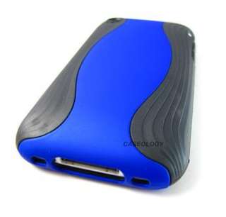 BLUE HYBRID V2 HARD SKIN CASE GEL COVER APPLE IPHONE 3G 3GS PHONE 