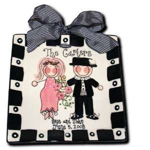  Personalized Wedding Tile with Ribbon Hanger Everything 