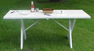New 6 Ft White Vinyl Outdoor Banquet Table  
