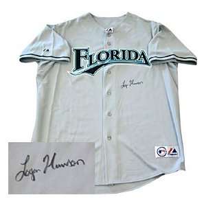 Logan Morrison Autographed / Signed Florida Marlins Authentic Away 