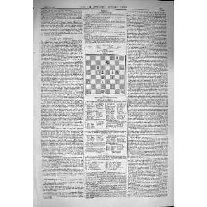   1876 Twelve Pages Chess Moves Illustrated London News