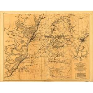 Civil War Map Map of the country between Millikens Bend 