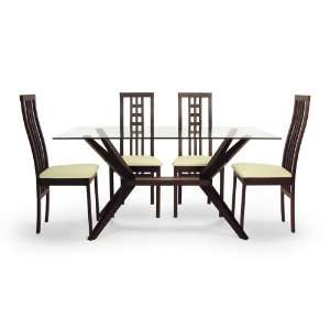   Magna 5 Piece Dining Set with Cabrina Chairs (Coffee)