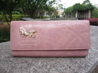   Button PU Leather Bifold Wallet Clutch Purse Long Handbag Bag  