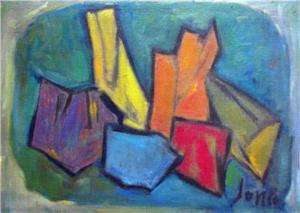 Original Oil Abstract Dada Painting Israel Marcel Janco  