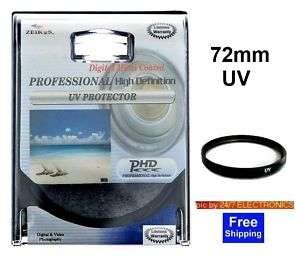 UV FILTER 72 72mm 4CANON 28 135mm,28 200mm,LEICA 14 50  