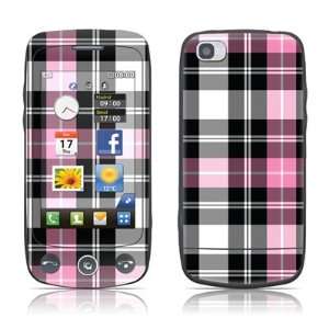  Pink Plaid Design Protective Skin Decal Sticker for LG Cookie 