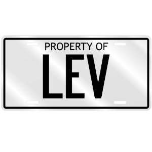  PROPERTY OF LEV LICENSE PLATE SING NAME