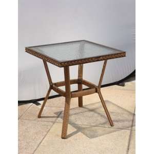  Suncoast Kona Wicker 22 Rectangular Glass Patio End Table 