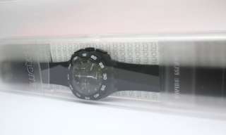   Swatch Black Hero Chronograph Date Rubber Band Watch SUIB414  