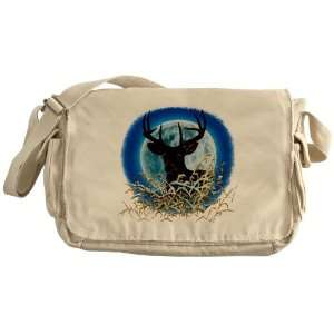    Khaki Messenger Bag Deer Moon Deer Hunting 