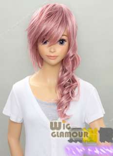 Final Fantasy XIII Lighting Long Pink Cosplay Hair Wig  