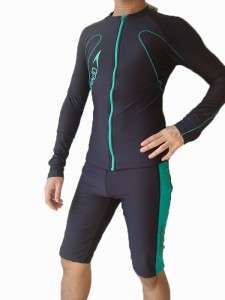 Speedo Womens Lycra Skin Suit Anti UV Rash Guard Zip L  