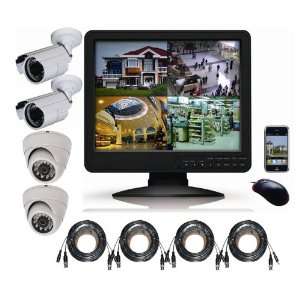  4 Ch H.264 All In One DVR/LCD Combo Kit 3G Networking with 