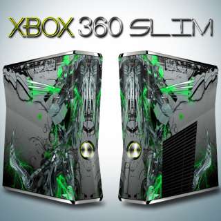 Xbox 360 SLIM Skin   GREEN DIGITAL VIRUS  