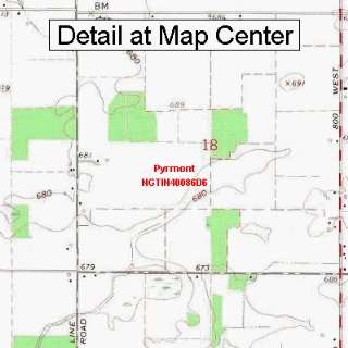 USGS Topographic Quadrangle Map   Pyrmont, Indiana (Folded/Waterproof 