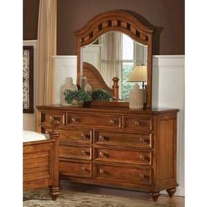   Hadley Pointe Dresser and Mirror Set in Honey Pine Furniture & Decor