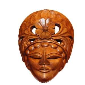  Wood Mask Lady Flower Head 10 