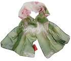 100 % new green silk polyester spring scarf art painting