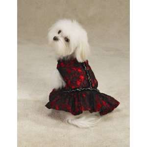  RED   MEDIUM   Lace Flamenco Dog Dress