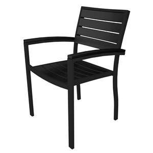  Poly Wood A200FABBL Euro Arm Outdoor Dining Chair (2 pack 