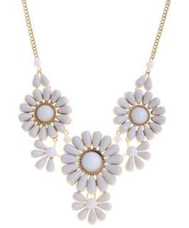 Cream (Cream) Beaded Flower Collar Necklace  249573813  New Look