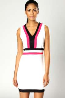  Sale  Dresses  Talia V Neck Striped Bodycon Dress