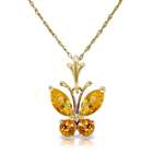 Galaxy Gold Products, inc 14K. Solid Gold Butterfly Necklace with 