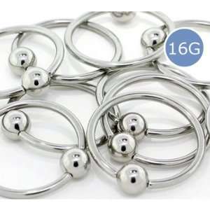  16G 5/16 Stainless Steel Captive Bead Rings Jewelry