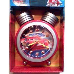   Wall Clock   Cars Mcqueen Wall Clock W. Twin Bell Design Toys & Games