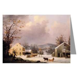  Currier and Ives Christmas Holiday Country Inn Greeting 