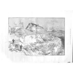  Work Panama Canal Corrosita Hill Antique Print 1884