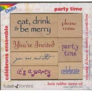  Rubber Stampede Party Time Celebrations 7 Wood Handle Stamp 