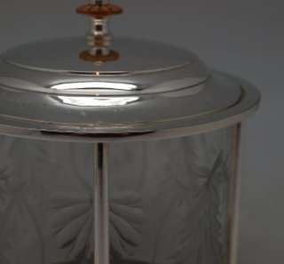 Stunning Silver Plate & Cut Glass Victorian Style Biscuit Barrel 