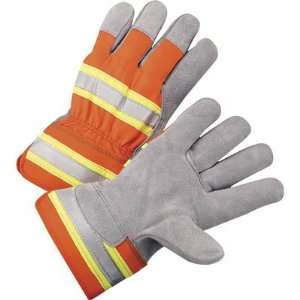    West Chester High Viz Leather Palm Gloves   Large