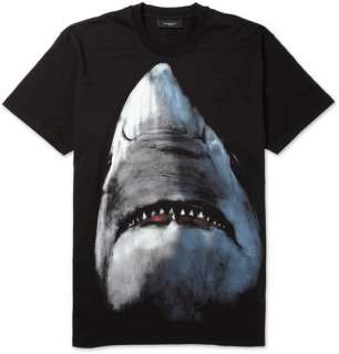  Clothing  T shirts  Crew necks  Shark Print Cotton 