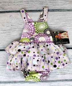 NWT Boutique Beary Basics Lavender Ruffle Bubble Twins Spring/Summer 