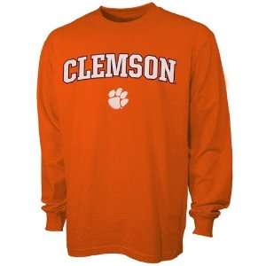 Clemson Tigers Orange Vertical Arch Long Sleeve T shirt  