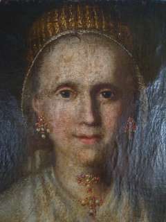 1011A1 086 Barock Gemälde Portrait Adlige Dame mit Fächer 
