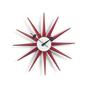   Vitra Sunburst Modern Wall Clock In Red Sample Sale