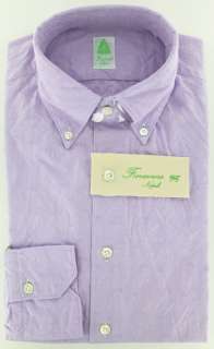 New $375 Finamore Napoli Lavender Purple Shirt 15.5/39  