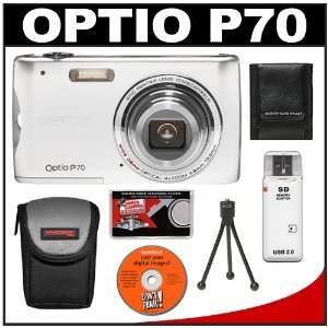  Pentax Optio P70 Digital Camera (White) + Carrying Case 