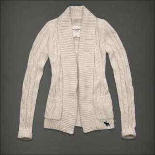 NWT Abercrombie & fitch Women Coby Cardigan Sweater Shirt Cream $68 